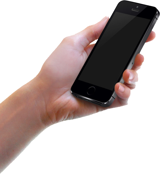 Hand Holding Black Smartphone PNG image