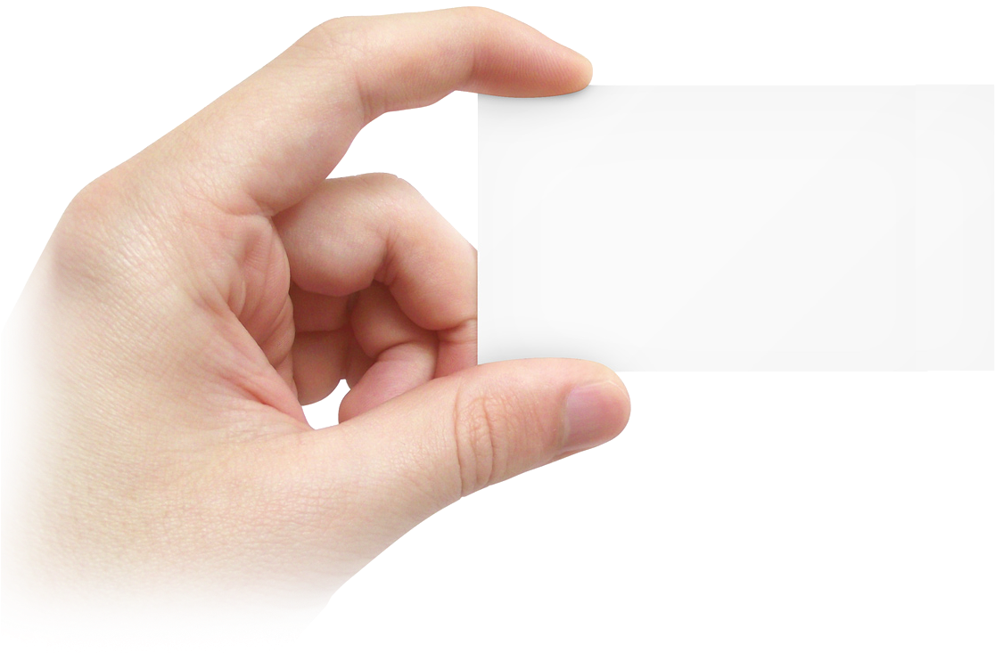Hand Holding Blank Business Card PNG image