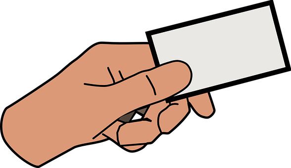 Hand Holding Blank Card PNG image