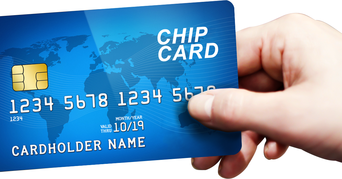 Hand Holding Blue Debit Card PNG image