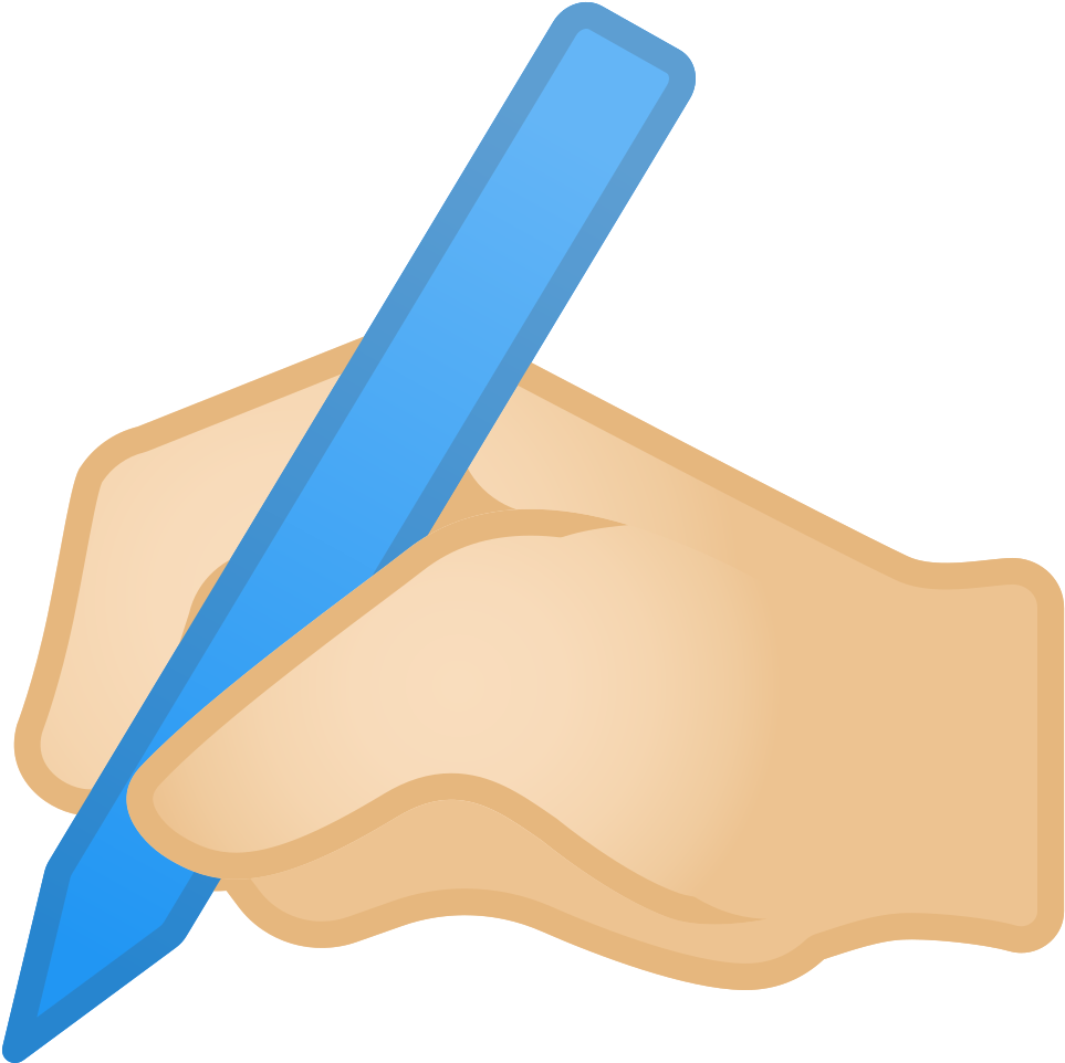 Hand Holding Blue Pencil PNG image