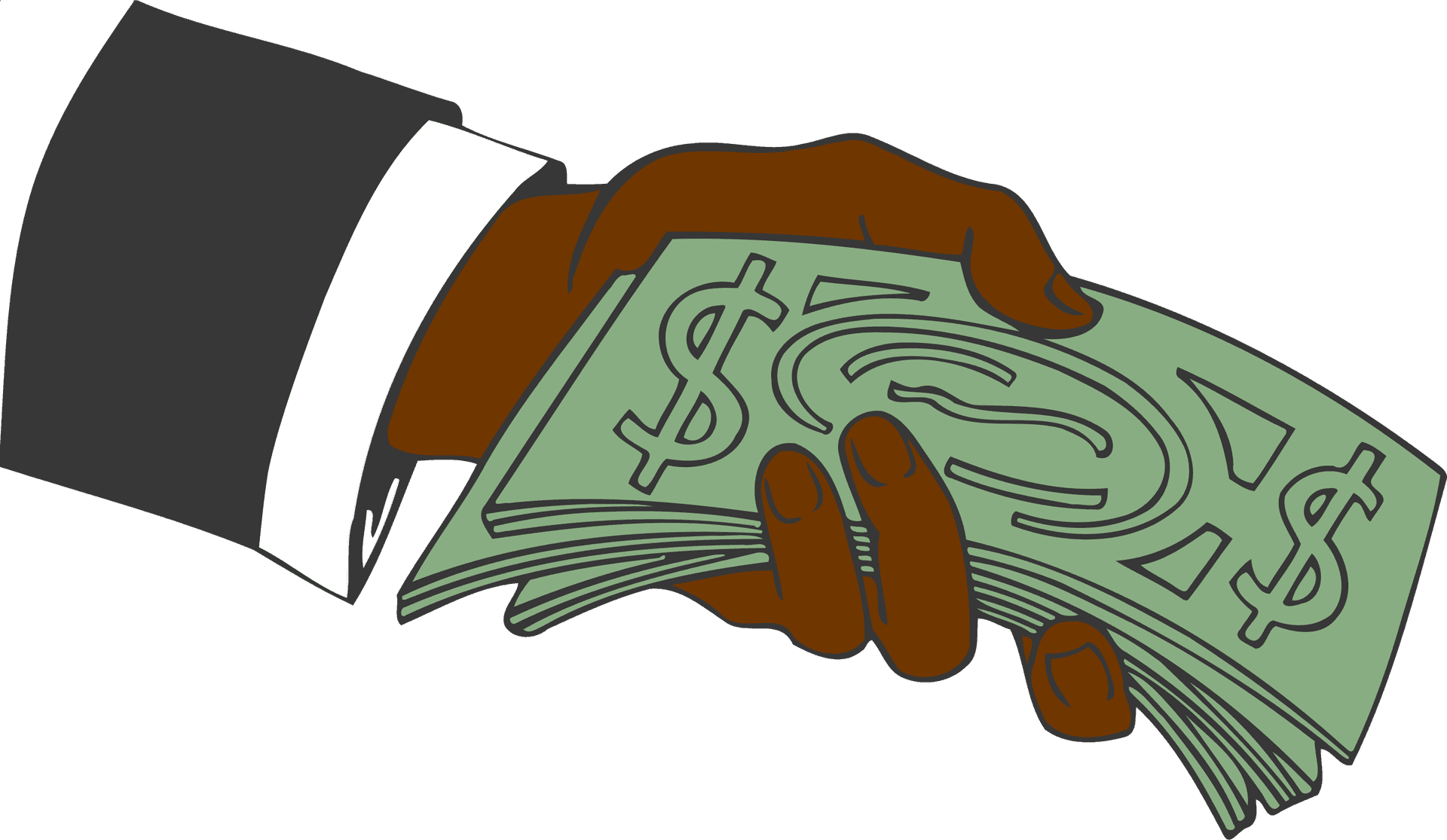 Hand Holding Cash Illustration PNG image