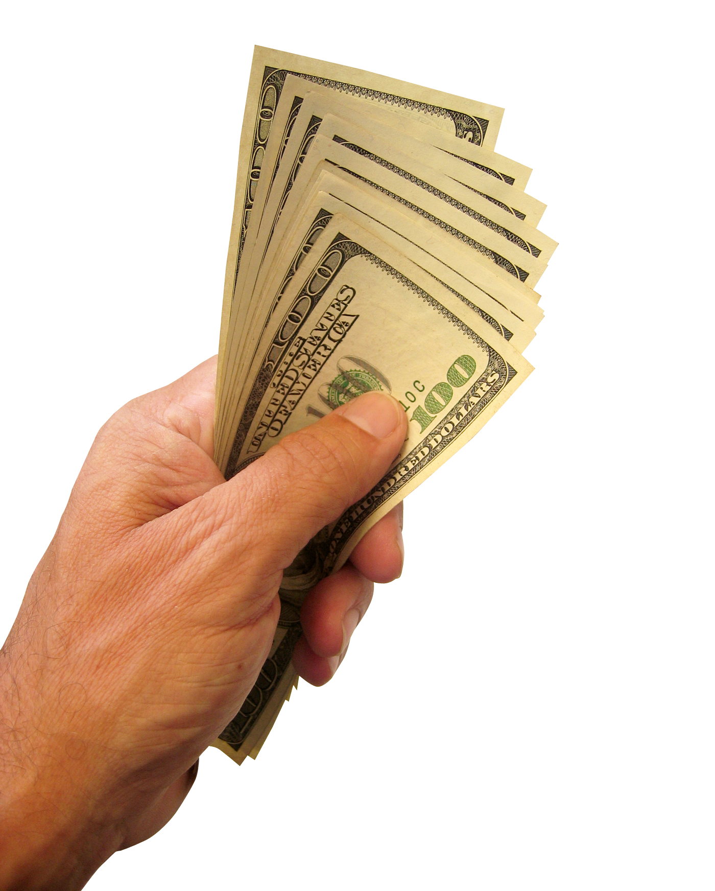 Hand Holding Cash Transparent Background PNG image