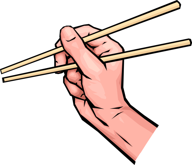 Hand Holding Chopsticks Illustration PNG image