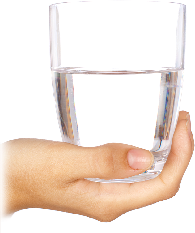 Hand Holding Clear Water Glass PNG image
