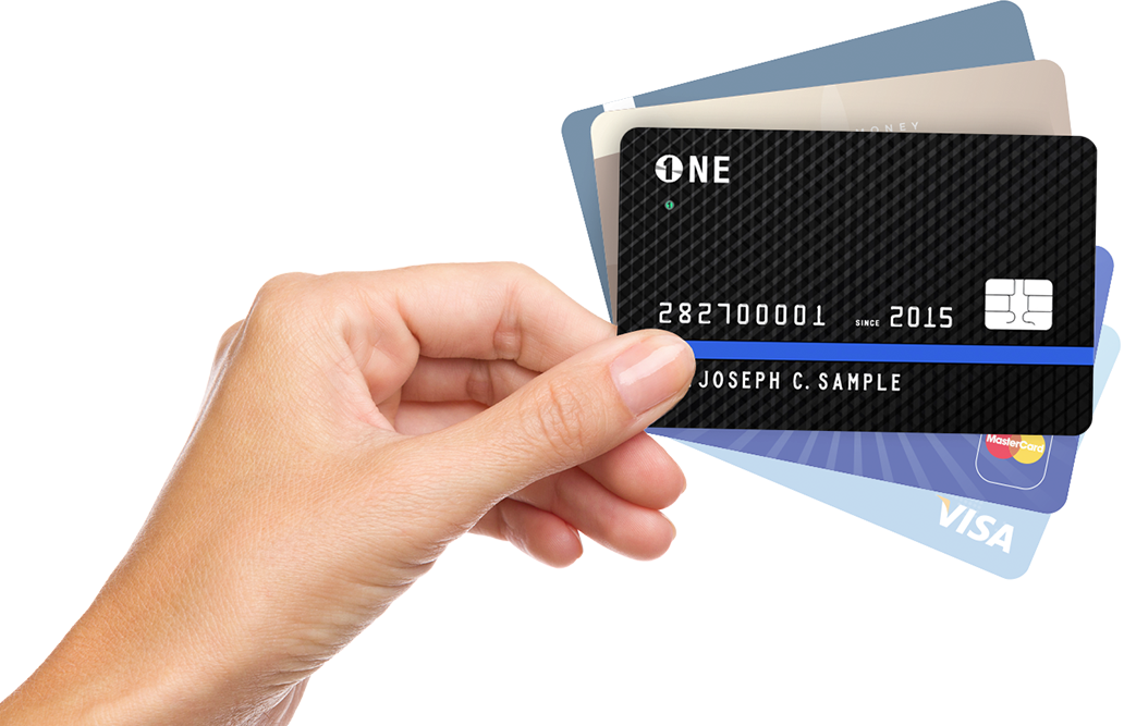 Hand Holding Debit Cards PNG image