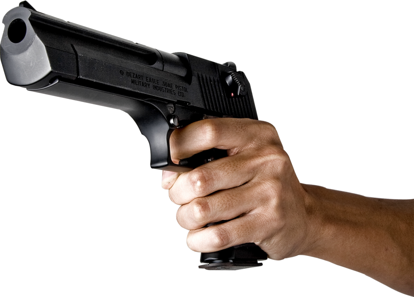 Hand Holding Desert Eagle Pistol PNG image