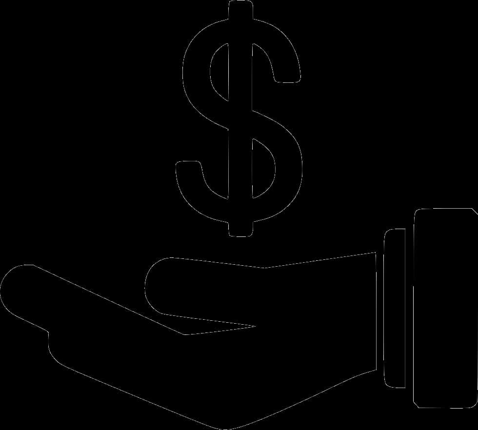 Hand Holding Dollar Sign Icon PNG image