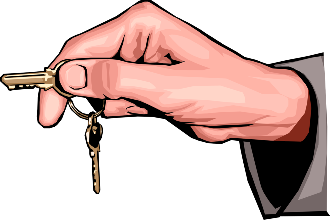 Hand Holding Key Illustration PNG image