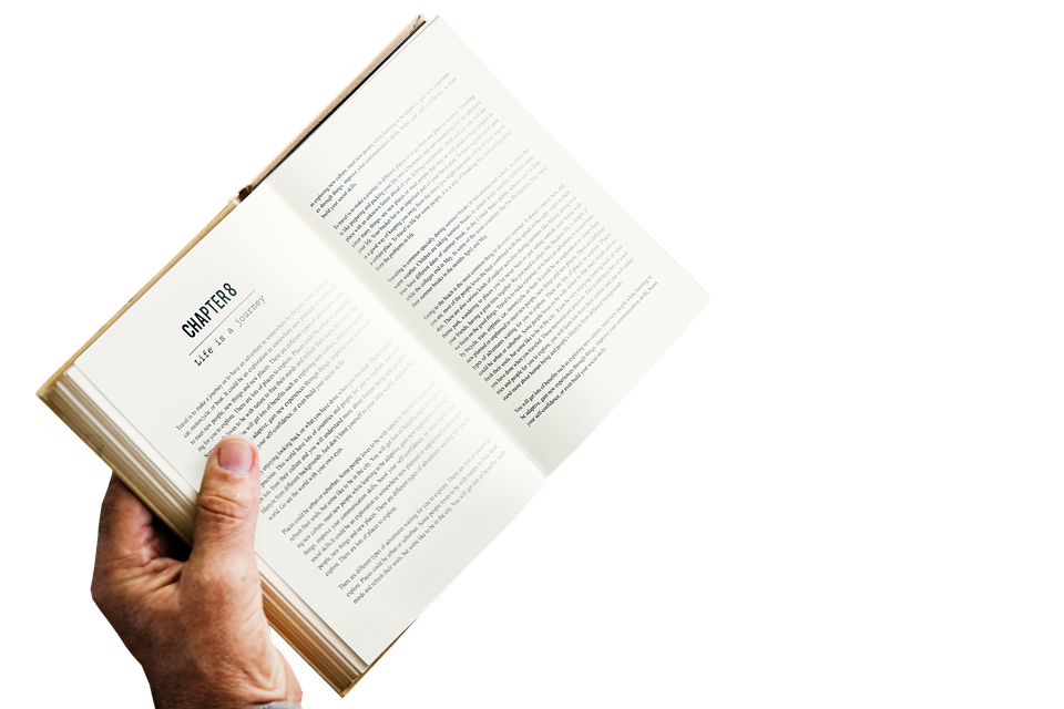 Hand Holding Open Book PNG image