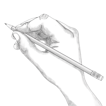 Hand Holding Pencil Sketch PNG image