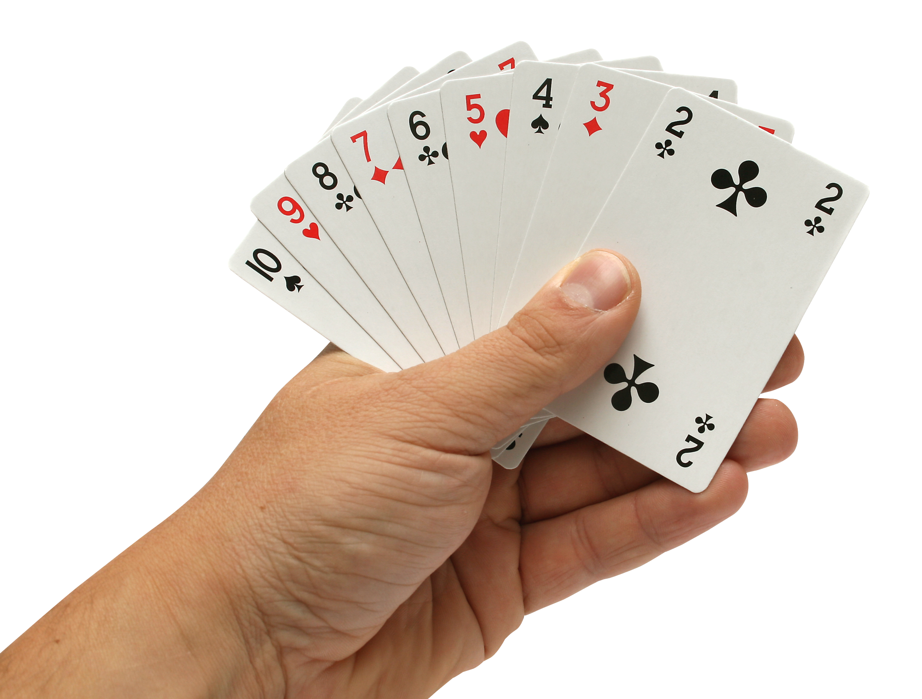 Hand Holding Playing Cards PNG image