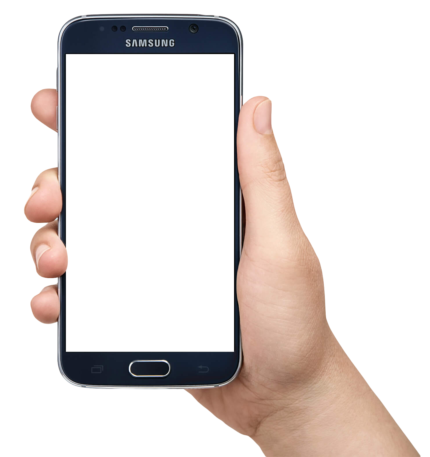 Hand Holding Samsung Smartphone PNG image