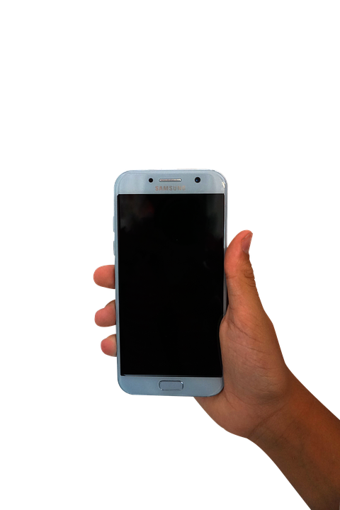 Hand Holding Samsung Smartphone PNG image