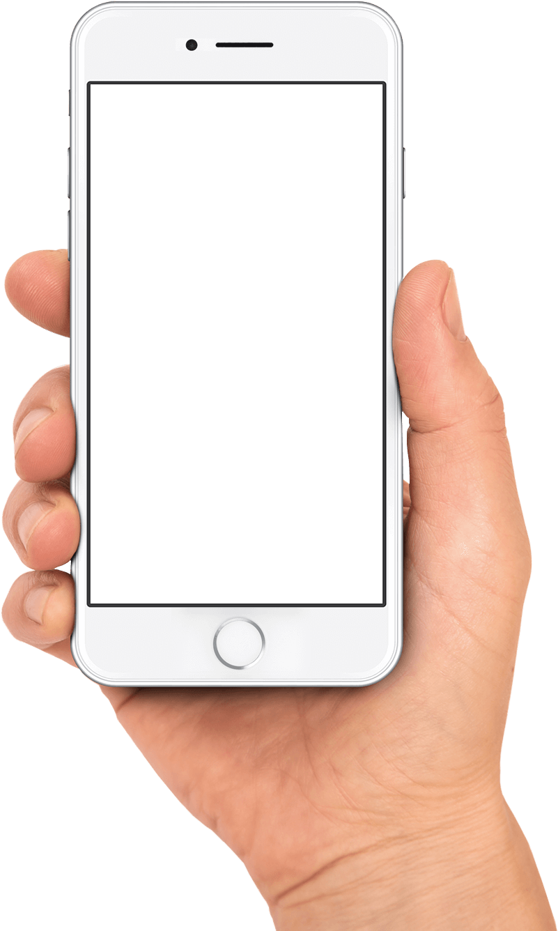 Hand Holding Smartphone Blank Screen PNG image