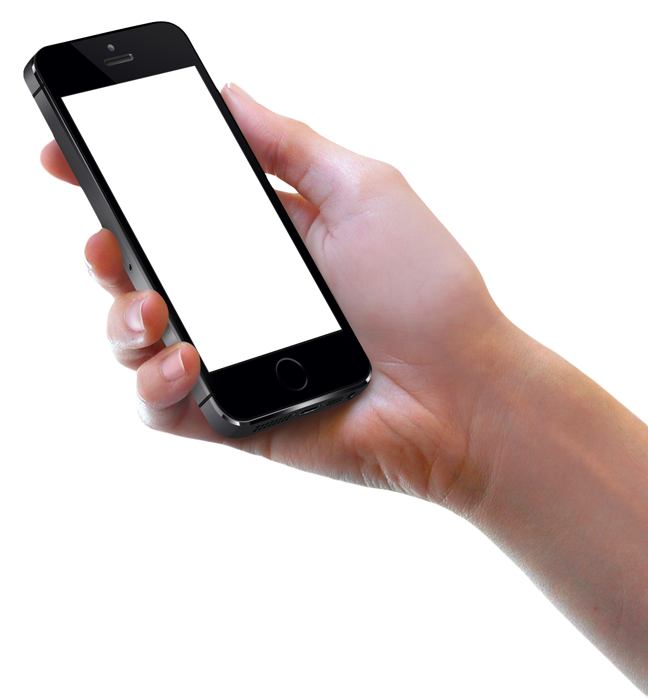 Hand Holding Smartphone Isolated PNG image