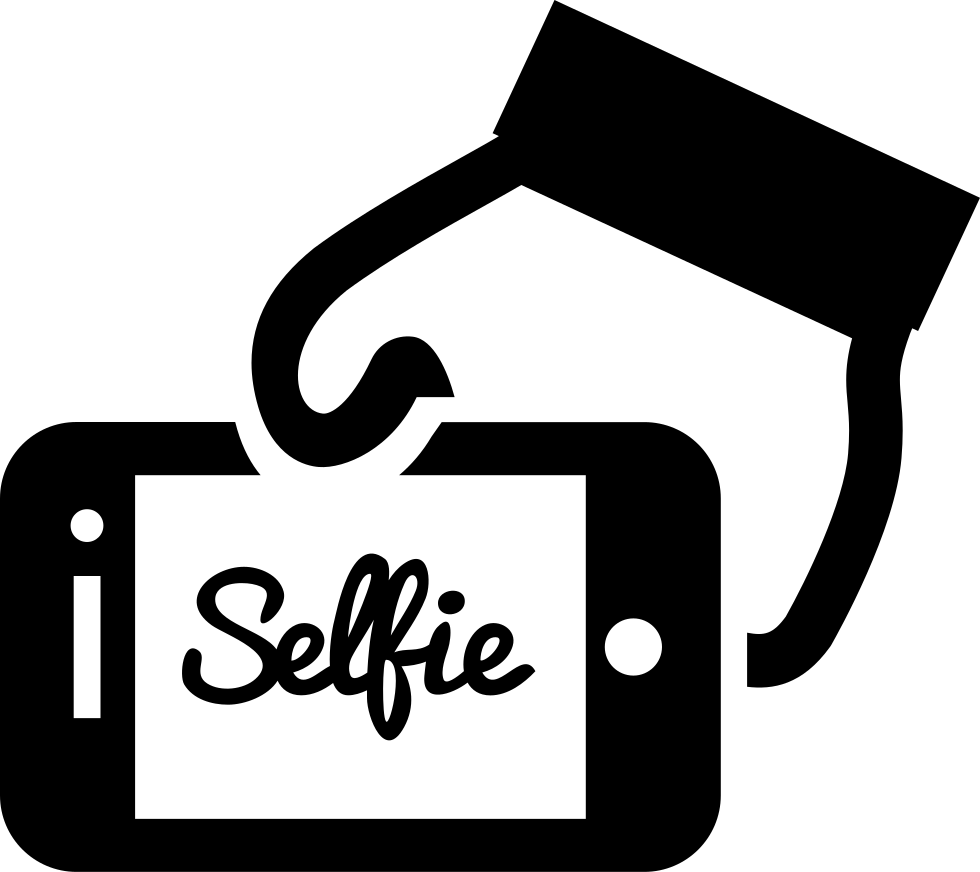 Hand Holding Smartphone Selfie Graphic PNG image