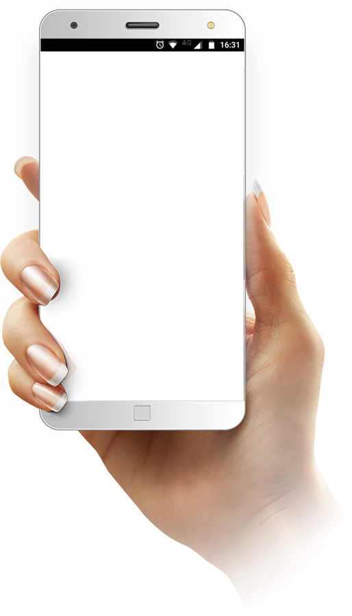 Hand Holding Smartphone Transparent Background PNG image