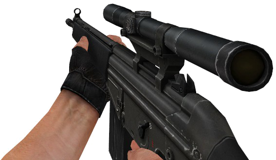 Hand Holding Sniper Rifle PNG image