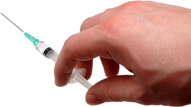 Hand Holding Syringe PNG image