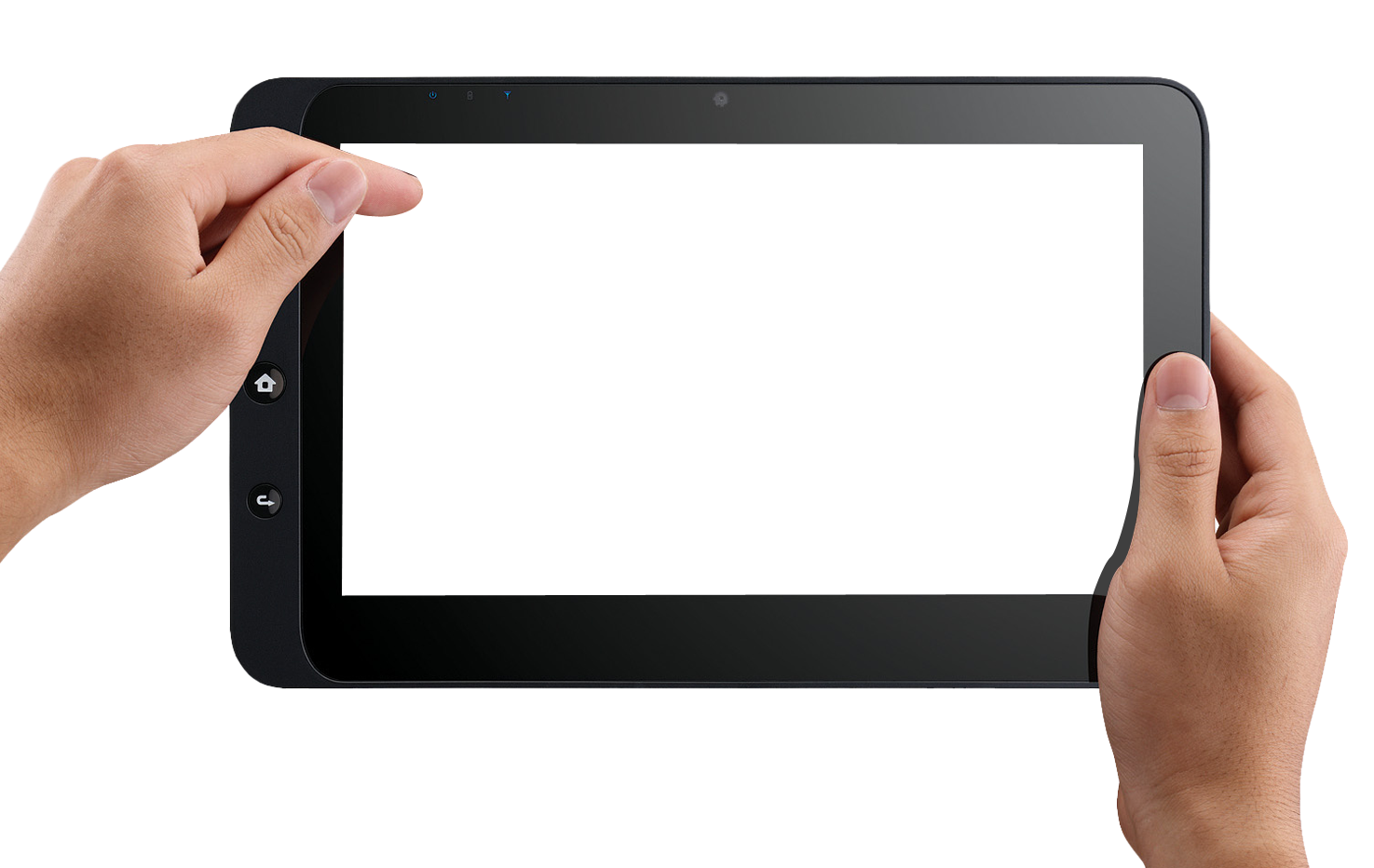 Hand Holding Tablet Transparent Screen PNG image