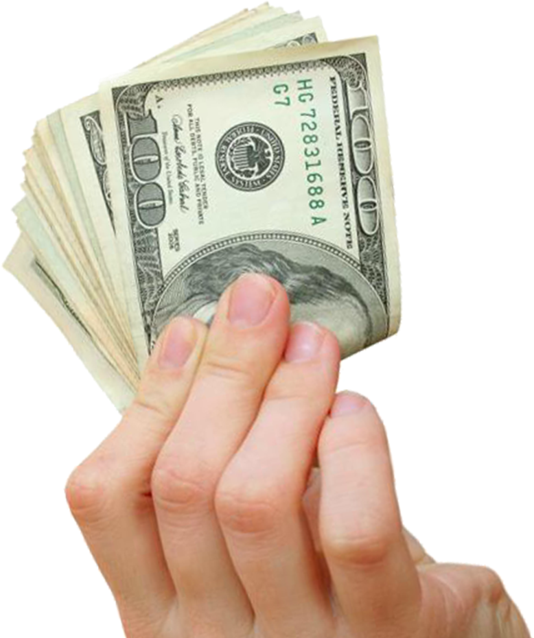 Hand Holding U S Dollar Bills PNG image