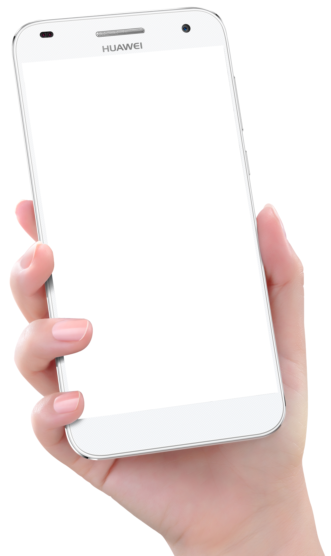 Hand Holding White Smartphone PNG image