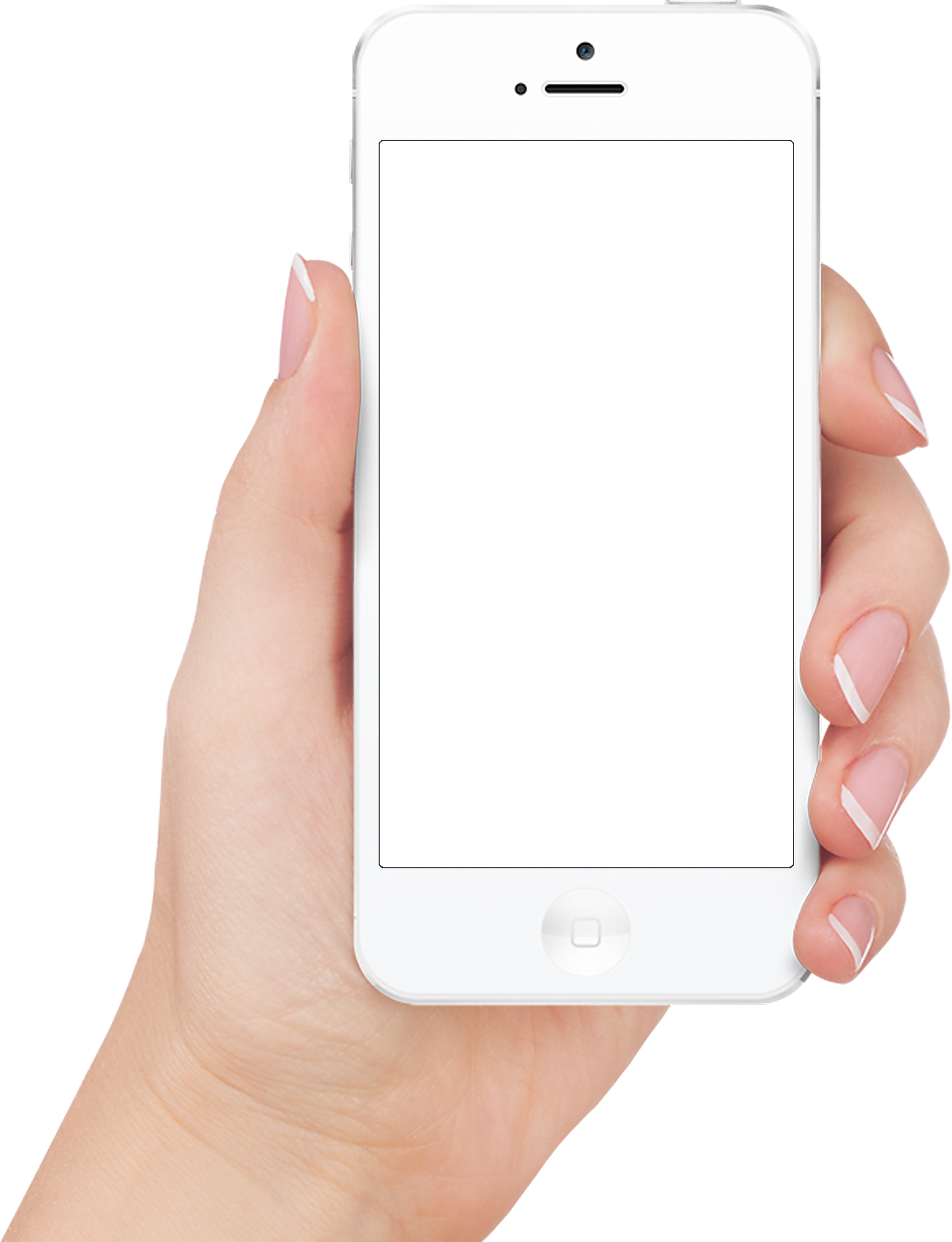 Hand Holding White Smartphone PNG image