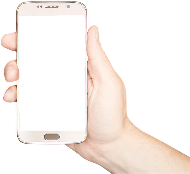 Hand Holding White Smartphone PNG image