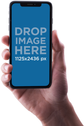 Hand Holdingi Phone Mockup PNG image