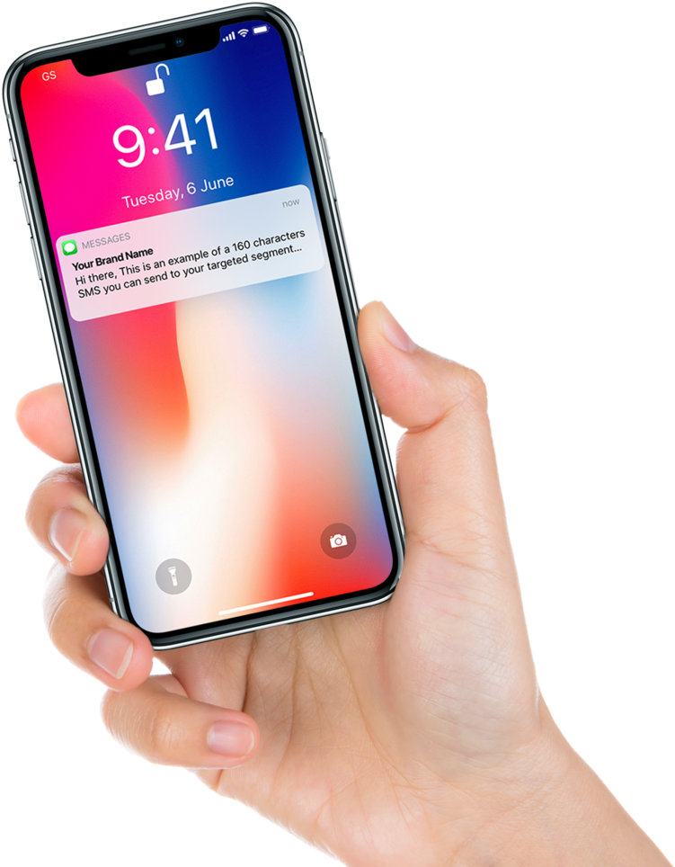 Hand Holdingi Phone X Mockup PNG image