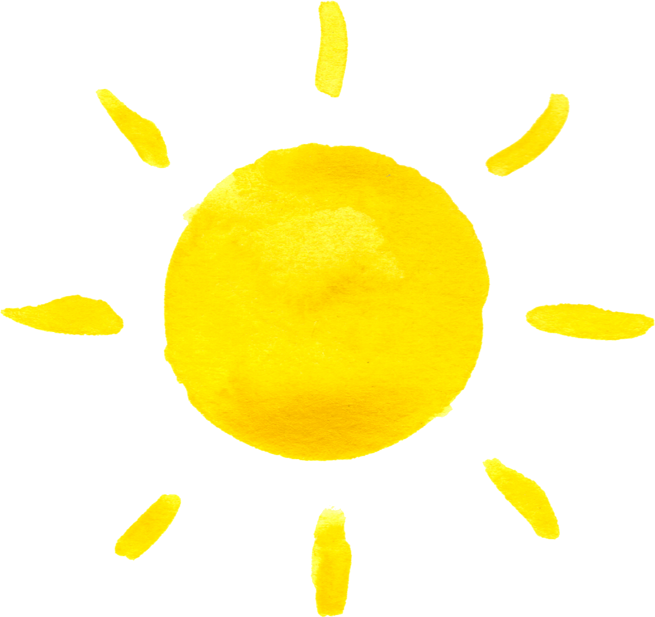 Hand Painted Cartoon Sun PNG image