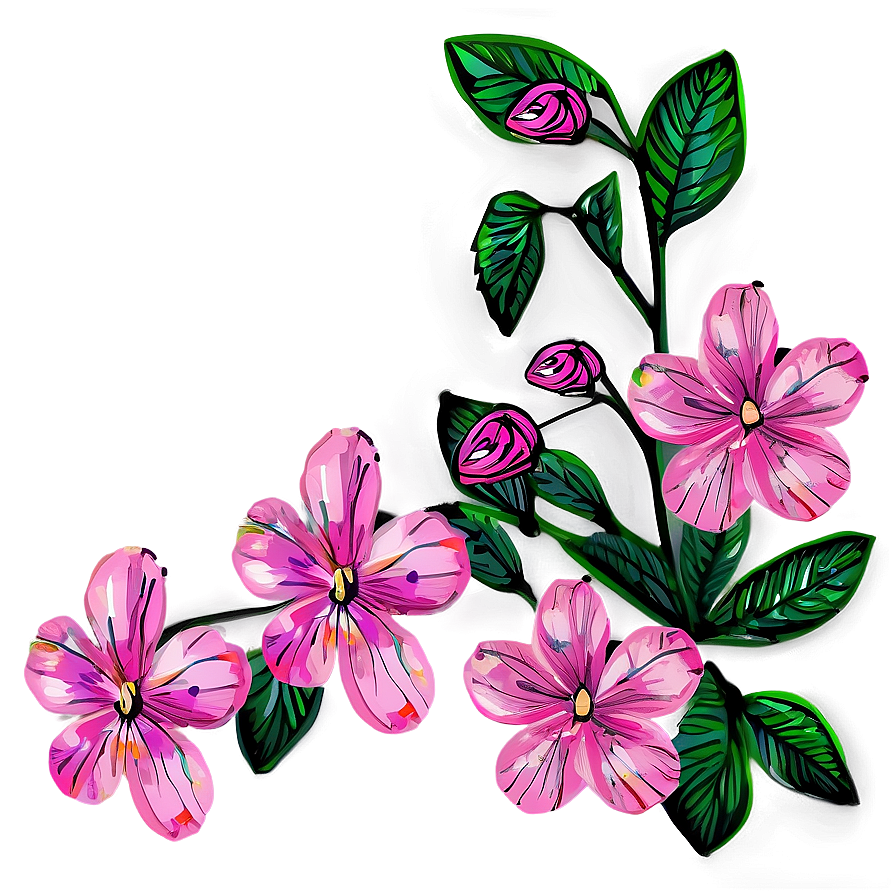 Hand-painted Pink Flowers Png 29 PNG image