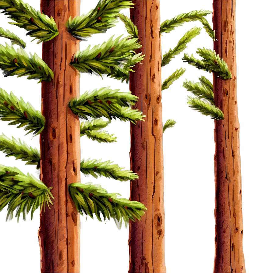 Hand-painted Spruce Tree Png 06132024 PNG image