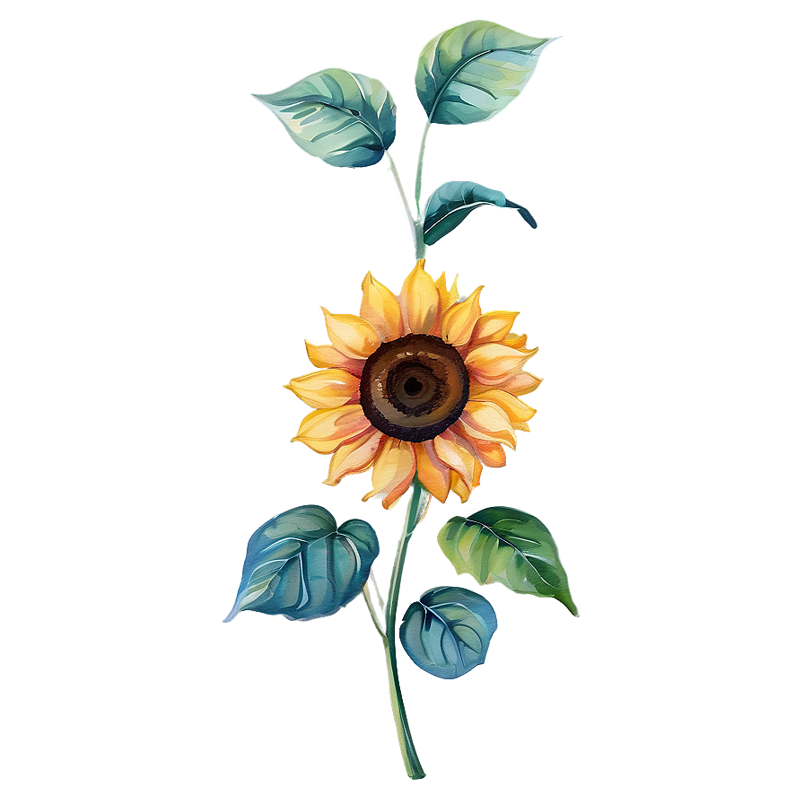 Hand-painted Sunflower Watercolor Png 38 PNG image