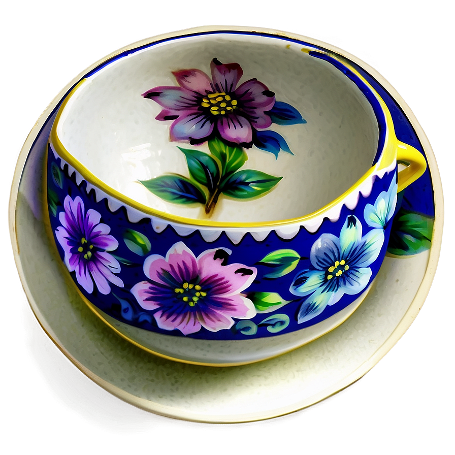 Hand Painted Tea Cup Png 05252024 PNG image