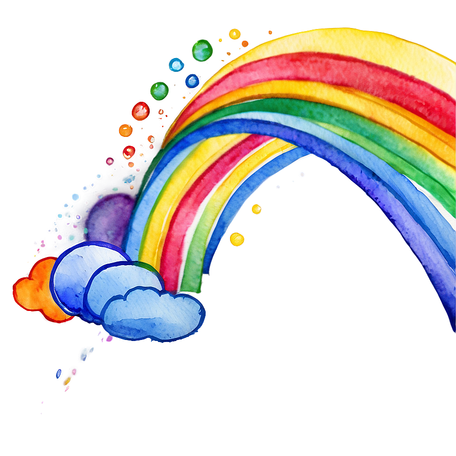 Hand Painted Watercolor Rainbow Png Vpp86 PNG image