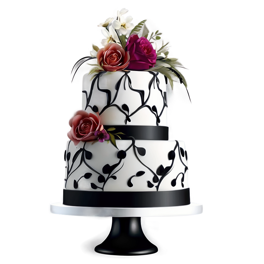 Hand-painted Wedding Cake Png Qwl PNG image