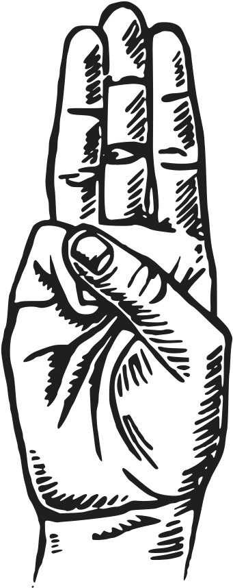 Hand Salute Sketch PNG image