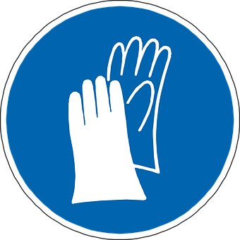 Hand Sign Icon Blue Background PNG image