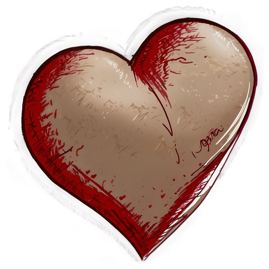 Hand Sketched Heart Png 06202024 PNG image