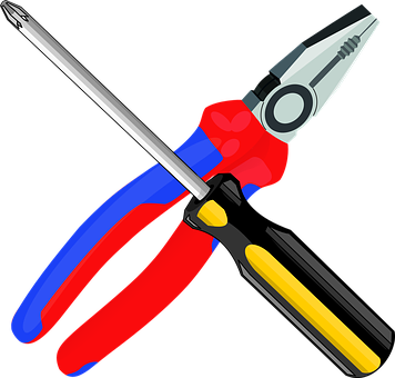 Hand Tools Crossed Illustration PNG image