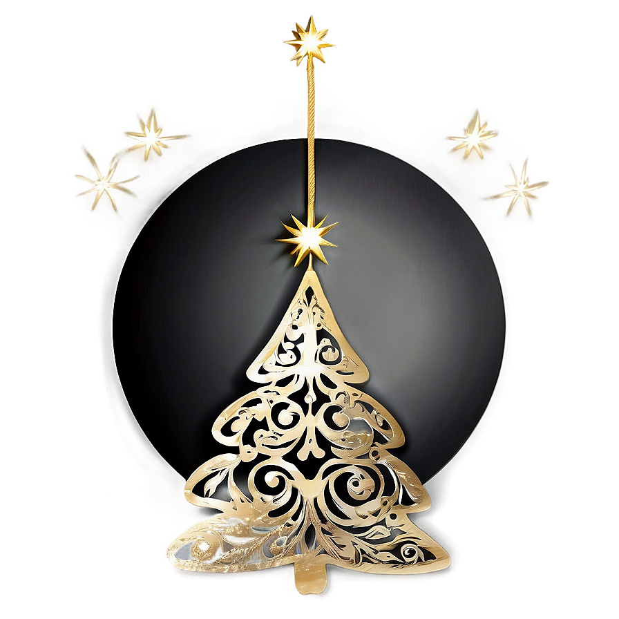 Handcrafted Gold Christmas Decor Png 06262024 PNG image