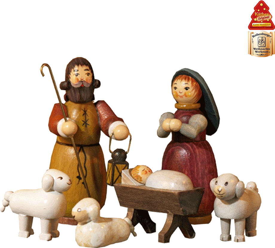 Handcrafted Nativity Figurines PNG image