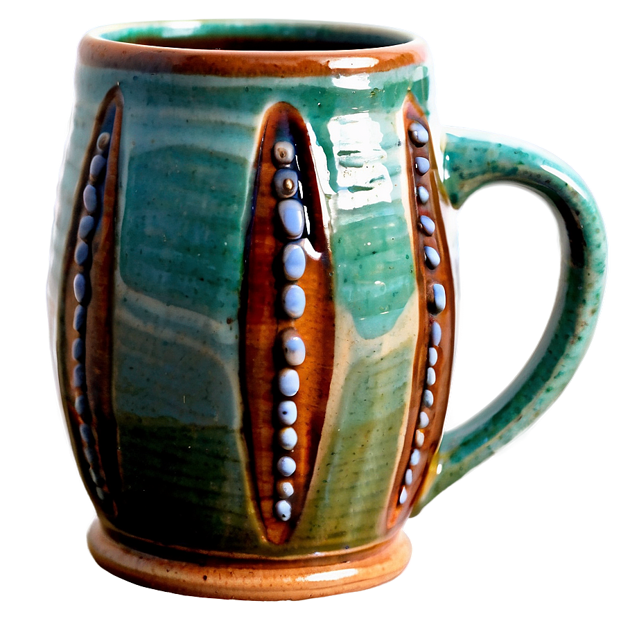 Handcrafted Pottery Mug Png Qly PNG image