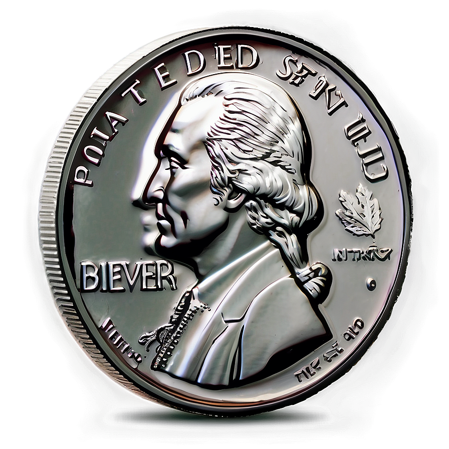 Handcrafted Silver Coin Sketch Png 06272024 PNG image