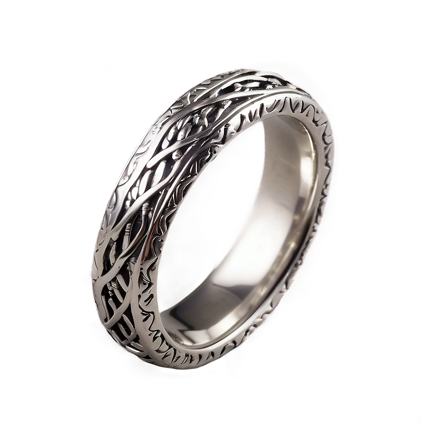 Handcrafted Silver Ring Png 06212024 PNG image