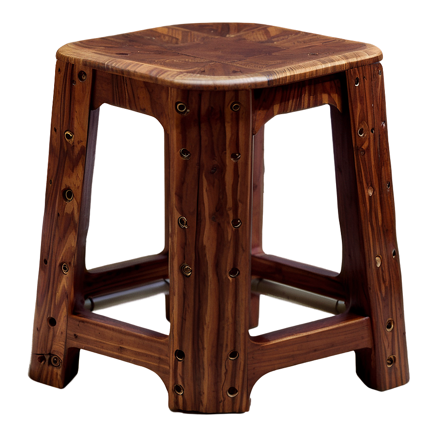 Handcrafted Wood Barstool Png 9 PNG image