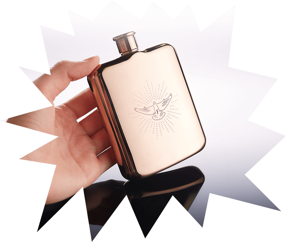 Handheld Copper Flask PNG image