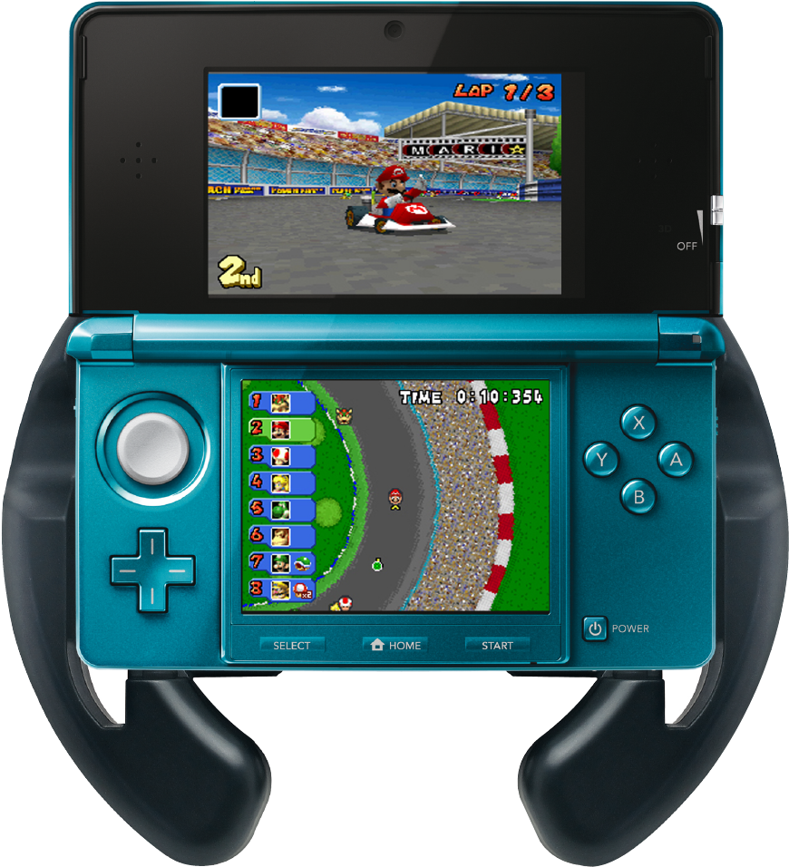 Handheld Gaming Console Racing Game PNG image